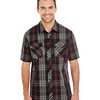 Men's Short-Sleeve Plaid Pattern Woven Shirt
