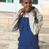 Men's Mélange Fleece Colorblocked Hooded Sweatshirt